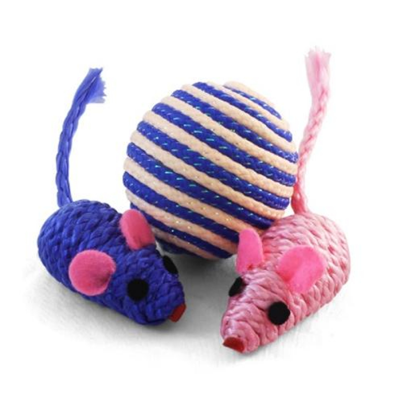 Игрушки д/к Мяч, 2 мыши Триол Зоомагазин «Корм40»