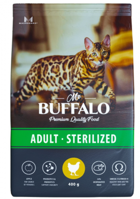 Mr. Buffalo для стерилизованных кошек с курицей 0,4кг Зоомагазин «Корм40»