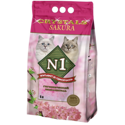 N1 Crystals Sakura силикагель 5л Зоомагазин «Корм40»