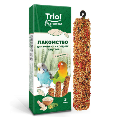 Триол Стандарт д/мелк/ср попуг кунж (уп. 3шт) 80г Зоомагазин «Корм40»