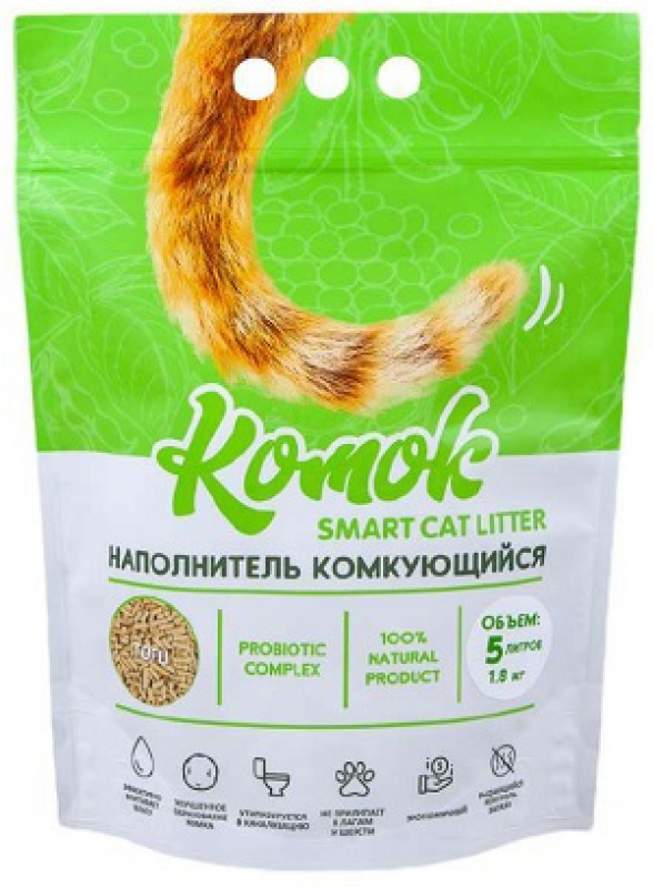 КОМОК Наполнитель комкующийся Tofu 1,8кг Зоомагазин «Корм40»
