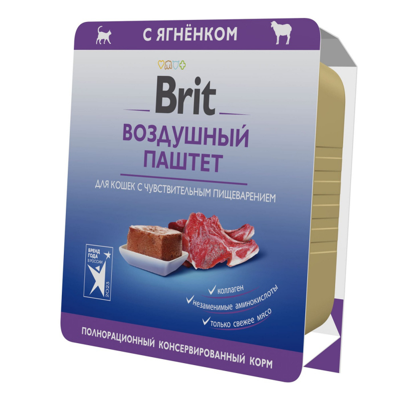 Брит Возд паштет Ягн чувств пищ 100г Зоомагазин «Корм40»