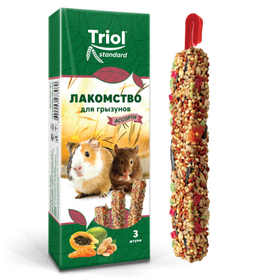 Триол Стандарт д/грыз ассорти (уп. 3шт) 75г Зоомагазин «Корм40»