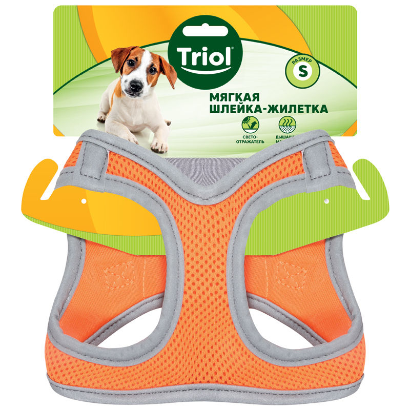 Шлейка-жилетка оранж S 360-410мм Триол Зоомагазин «Корм40»