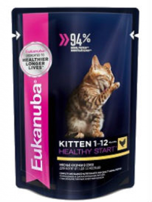 Eukanuba влажный корм для котят Курица в соусе 85г Зоомагазин «Корм40»