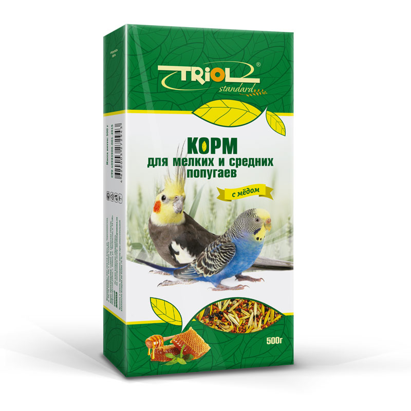 Триол Стандарт д/мелк/ср попуг с/мёд 500г Зоомагазин «Корм40»