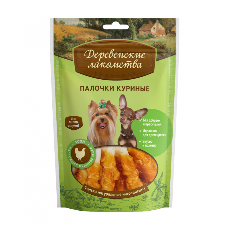 Деревенские Лакомства Палочки куриные 55г Зоомагазин «Корм40»