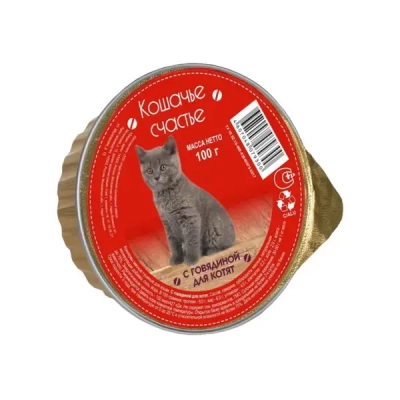 Кош счаст Говяд д/котят 100г лам Зоомагазин «Корм40»