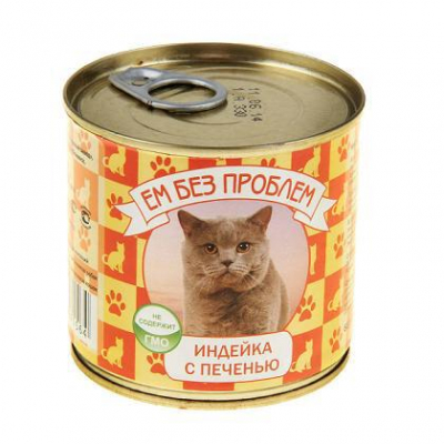 Ем без проблем влажный корм для кошек с индейкой и печенью 250 г Зоомагазин «Корм40»