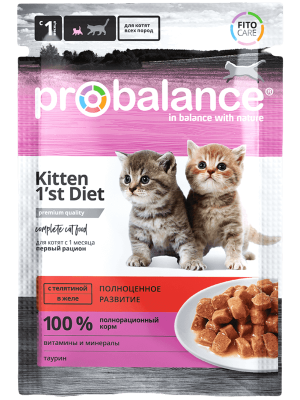 ProBalance Kitten 1st Deiet влажный корм для котят с телятиной в желе 85 г Зоомагазин «Корм40»