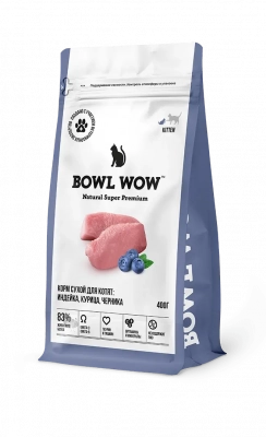 BOWL WOW для котят с индейкой, курицей и черникой 400г Зоомагазин «Корм40»