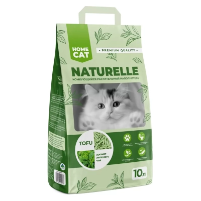 Homecat Naturelle Tofu Наполнитель комкующийся Зеленый чай 10 л Зоомагазин «Корм40»