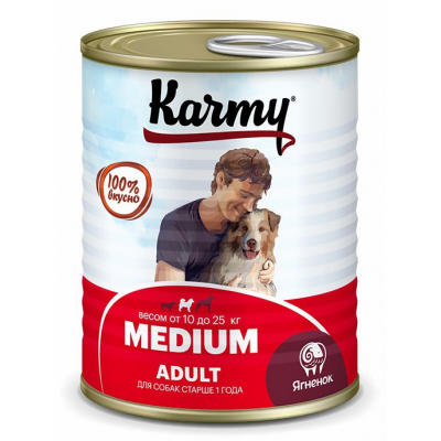 Karmy Medium Adult влажный корм для взрослых собак средних пород с ягненком 340 г Зоомагазин «Корм40»