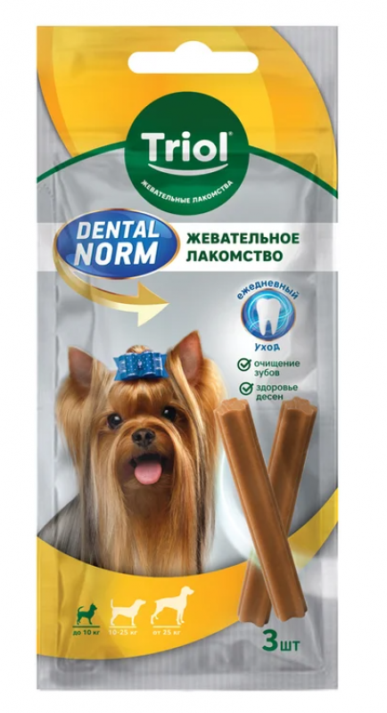 Лакомство для собак мелких пород "Палочки жевательные" 45г (уп.3шт),Triol Зоомагазин «Корм40»