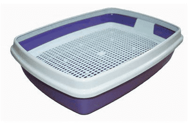 Сибирская кошка Туалет МЯУС с сеткой и бортиком высокие ножки 40*30*9см Зоомагазин «Корм40»