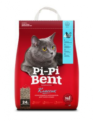 Pi-Pi Bent Classic комкующийся наполнитель из бентонитовой глины 24 л (10 кг) Зоомагазин «Корм40»