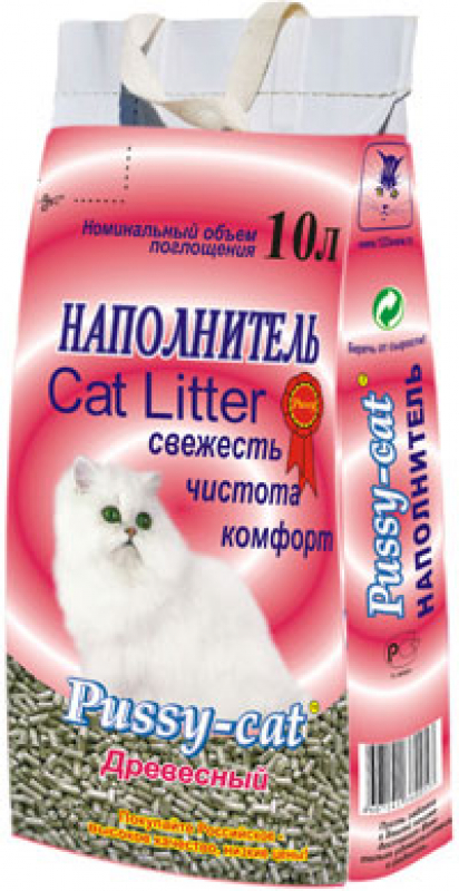 Наполнитель Pussy-Cat древесный 10л Зоомагазин «Корм40»