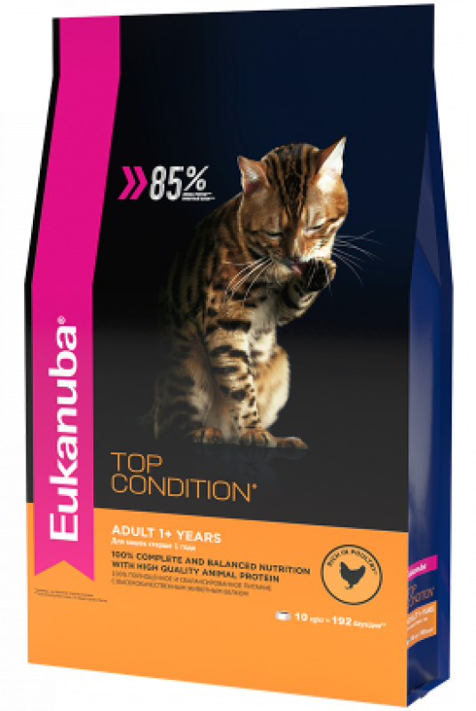 Eukanuba Top Condition сухой корм для кошек с домашней птицей 0,4кг Зоомагазин «Корм40»
