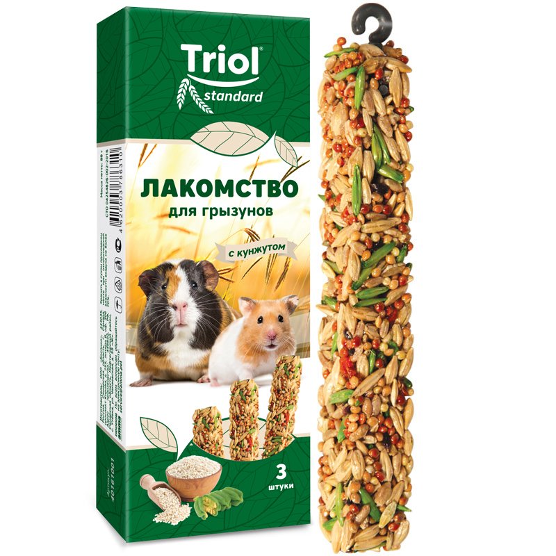 Триол Стандарт д/грыз с/кунж (уп. 3шт) 80г Зоомагазин «Корм40»